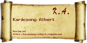 Karácsony Albert névjegykártya