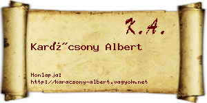 Karácsony Albert névjegykártya